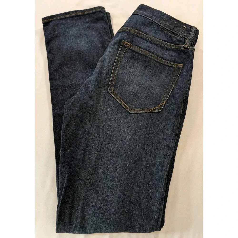 Banana Republic Men Slim Fit Jeans 30(32)x32 Dark Wash Stretch Denim 5-Pocket
